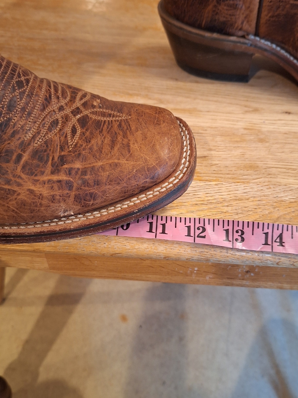 Men's BOULET Blue and Brown Western Cowboy Boots - Leather Pull-On - Picture 13 of 14